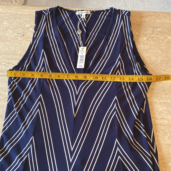 NWT Max Studio Navy/White Sleeveless Dress, See measurements and photos below. - Picture 6 of 8